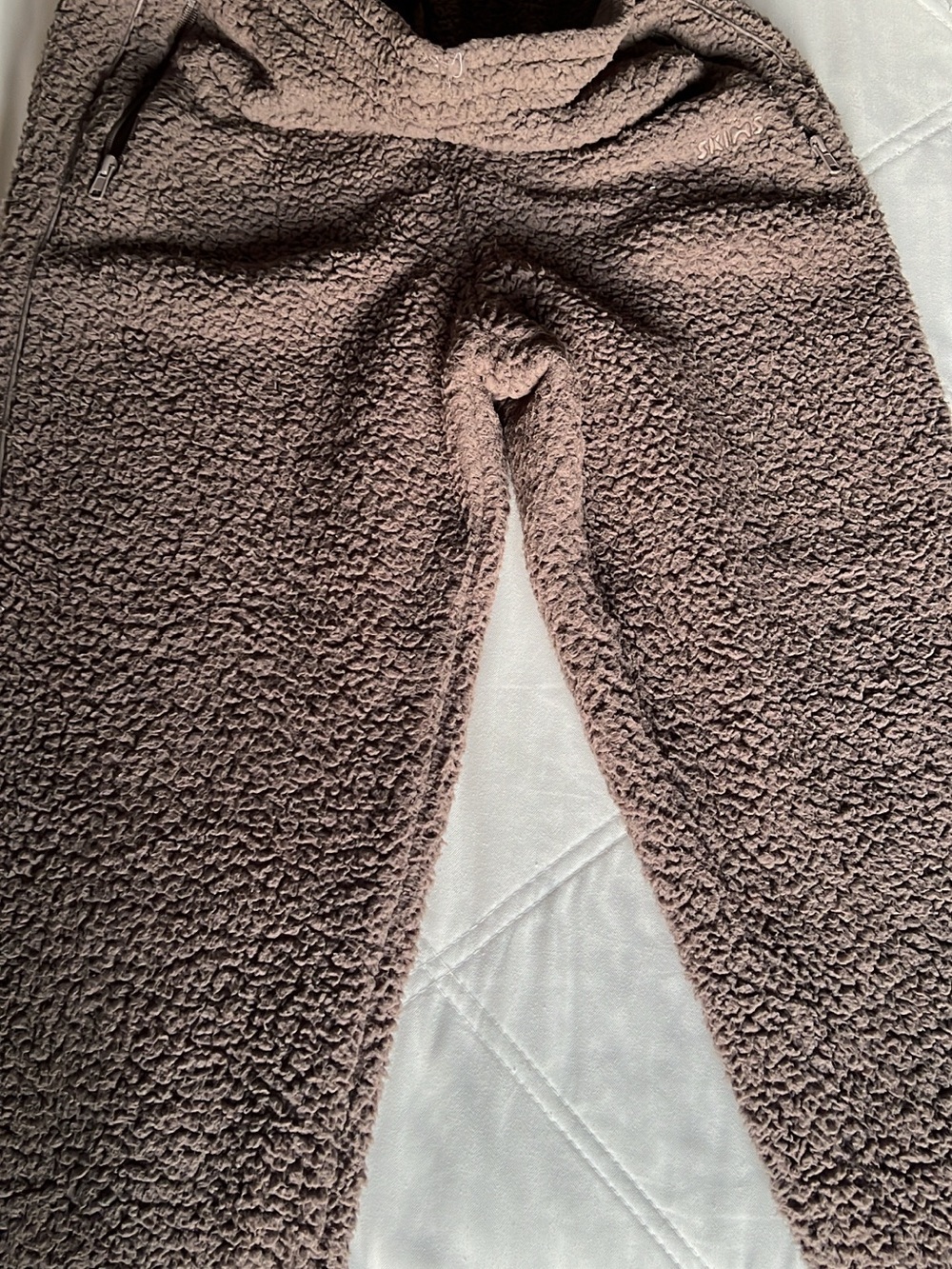 SKIMS Kids Plush Fleece Joggers in Brown